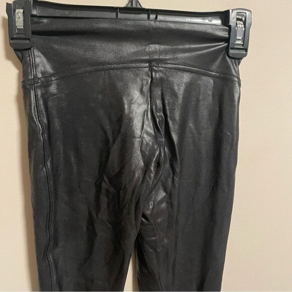 SPANX Black Faux Leather Leggings- Size XS - Picture 6 of 6